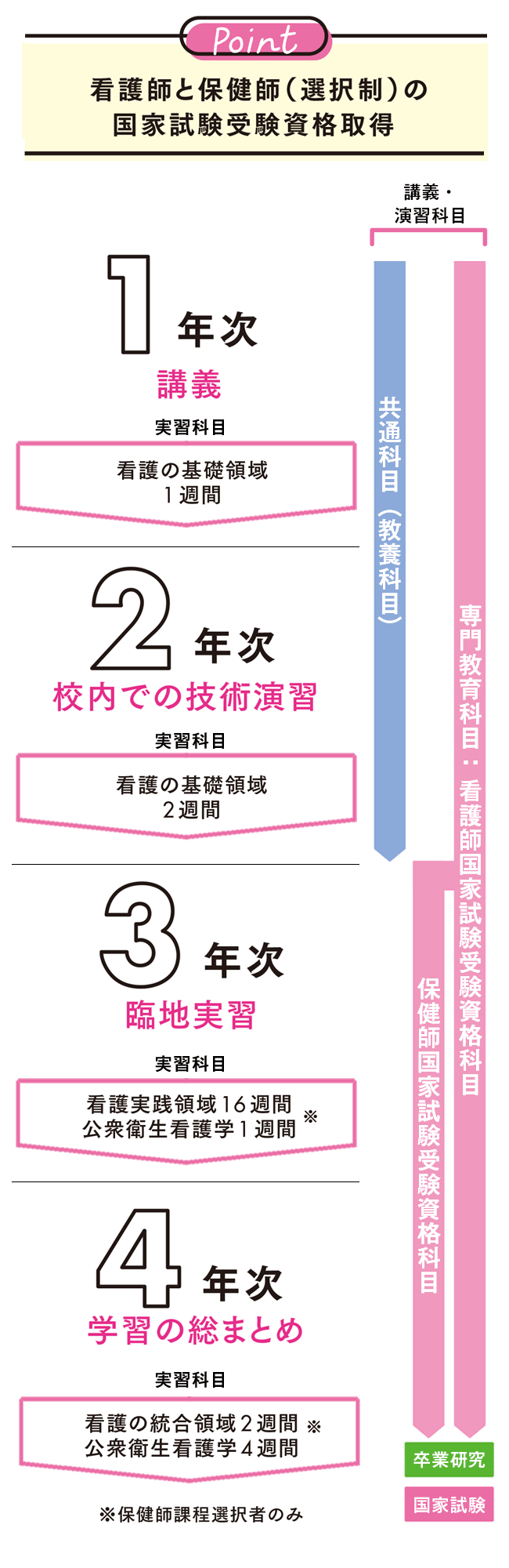 看護学科実習スケジュール