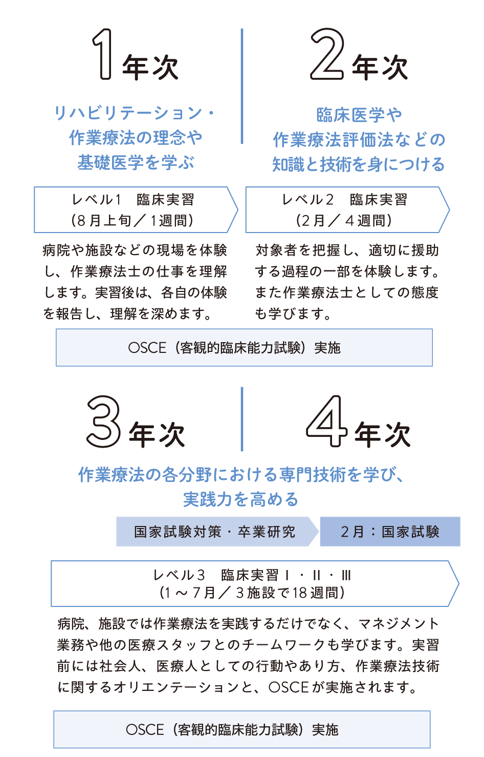 作業療法学科実習スケジュール