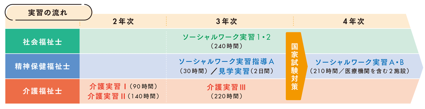 社会福祉学科 実習の流れ
