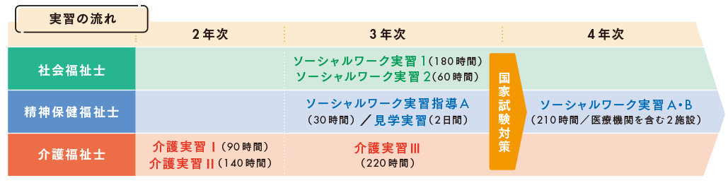 社会福祉学科 実習の流れ