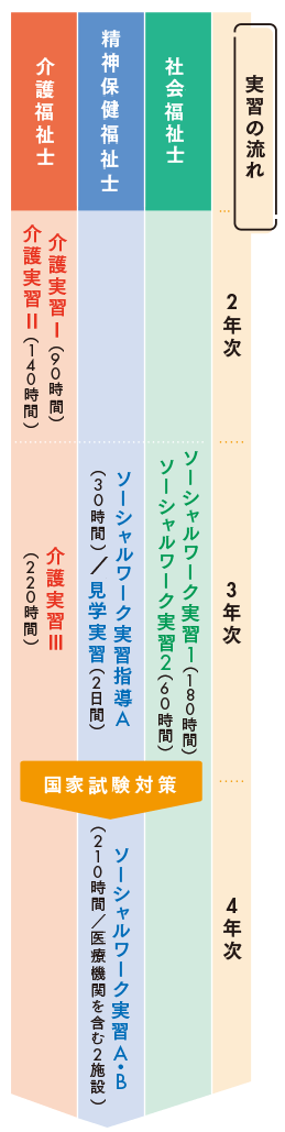 社会福祉学科 実習の流れ