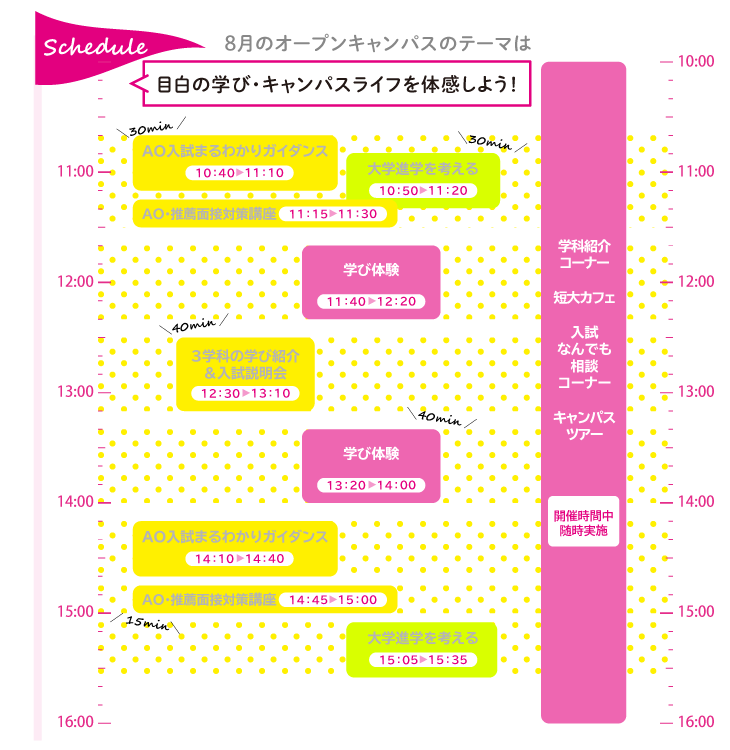 オープンキャンパス17 8 5 6 目白短大受験生応援サイト