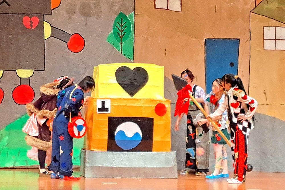 役者班のリハーサルで