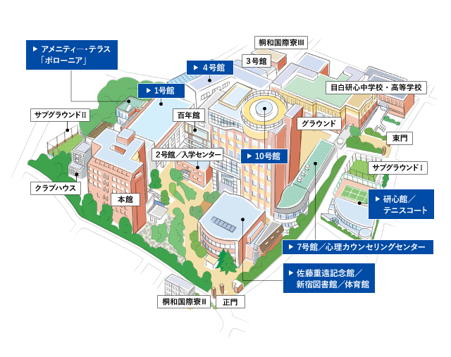 キャンパスマップ 目白大学